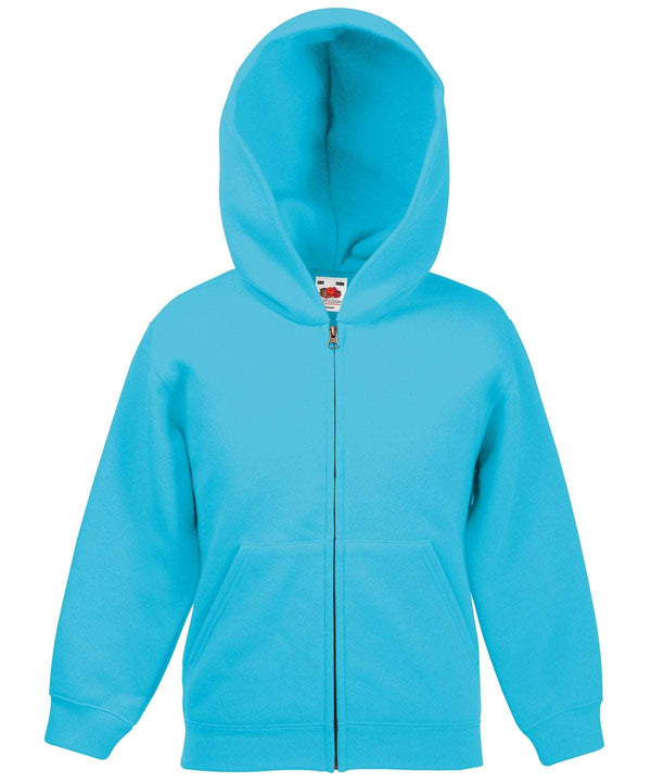 Azure Blue - Kids classic hooded sweatshirt jacket Hoodies Fruit of the Loom Hoodies, Junior, Must Haves Schoolwear Centres