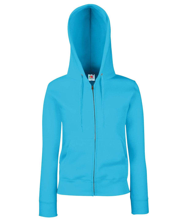 Azure Blue - Women's premium 70/30 hooded sweatshirt jacket Hoodies Fruit of the Loom Hoodies, Must Haves Schoolwear Centres