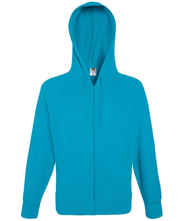 Azure Blue - Lightweight hooded sweatshirt jacket Hoodies Fruit of the Loom Hoodies Schoolwear Centres