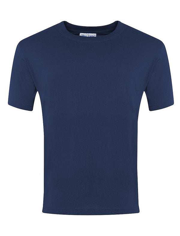 Castledon School | P E T-Shirts (Navy Blue | Sky) with School Logo - Schoolwear Centres | School Uniforms near me