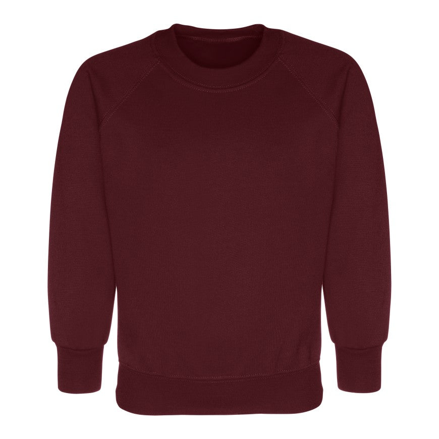 Hamstel Junior School Uniform | Maroon R-neck Sweatshirts | with School Logo - Schoolwear Centres | School Uniforms near me