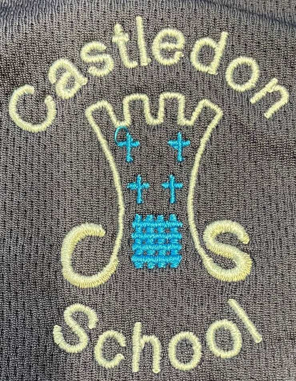 Castledon School | P E T-Shirts (Navy Blue | Sky) with School Logo - Schoolwear Centres | School Uniforms near me