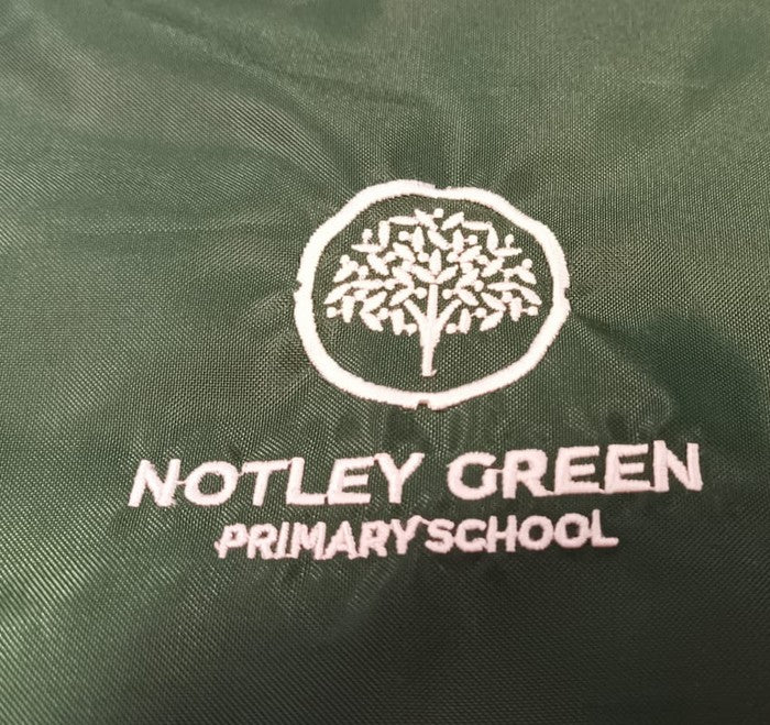 Notley Green Primary School Bags | Black Bookbag & Bottle P E Bag with School Logo