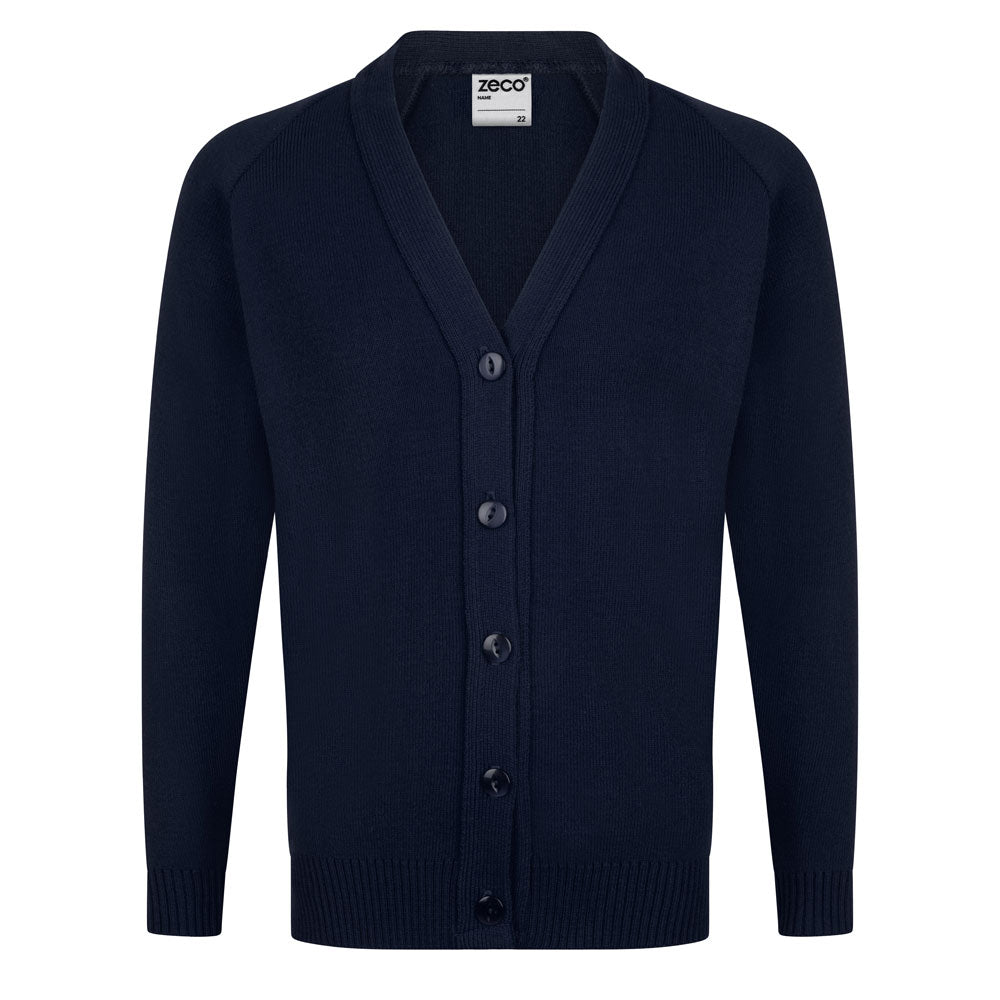 Oakfield Primary School Uniform | Navy Knitted Cardigan with School Logo