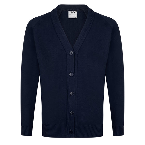 Oakfield Primary School Uniform | Navy Knitted Cardigan with School Logo