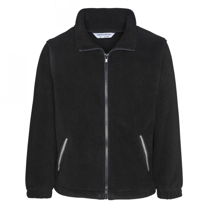 Saint Pierre School Uniform - Black Reversible Jacket with Hoodie / School Logo - Schoolwear Centres | School Uniforms near me