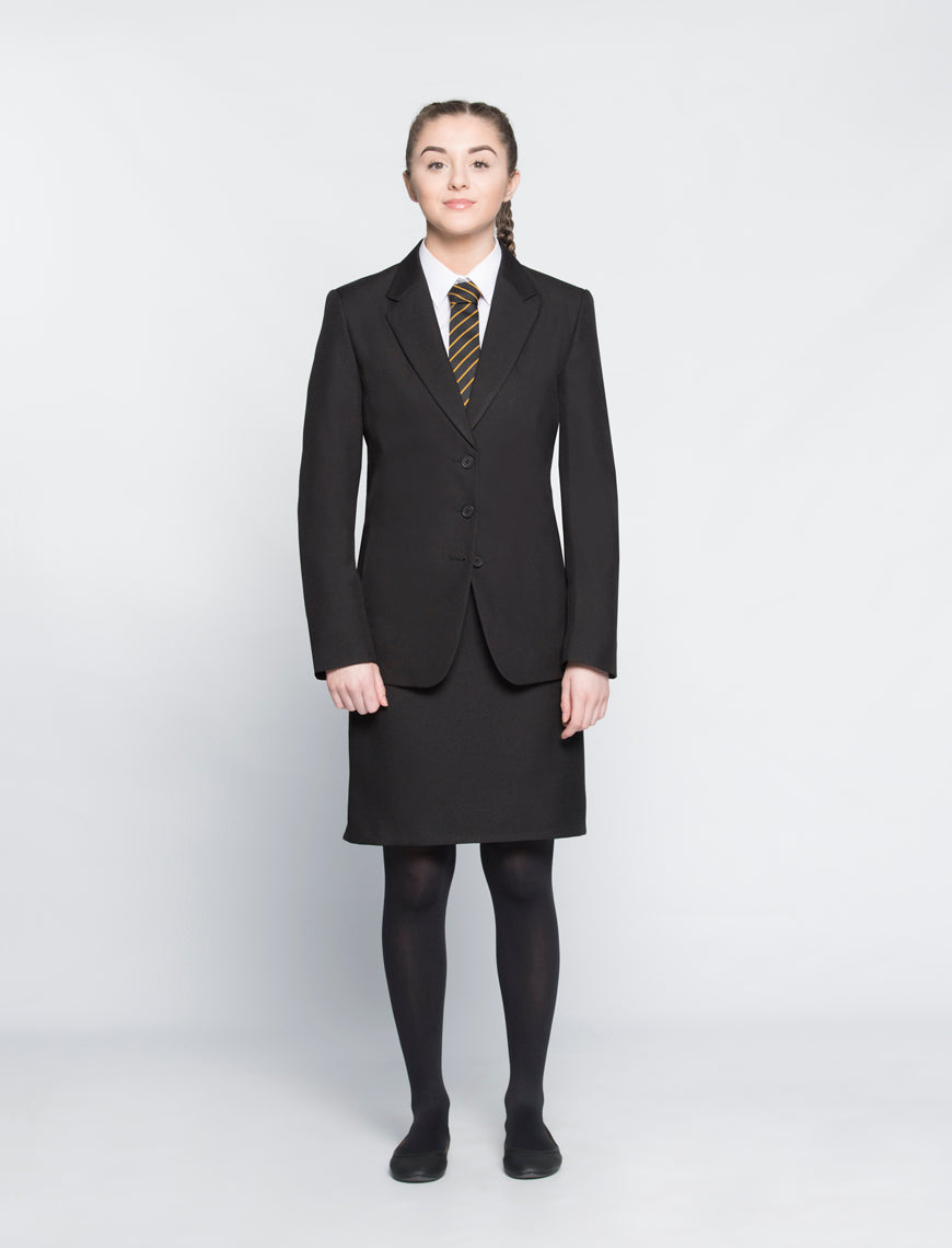 Shoeburyness High School Uniforms | Girls Black Blazer with School Logo | Schoolwear Centres