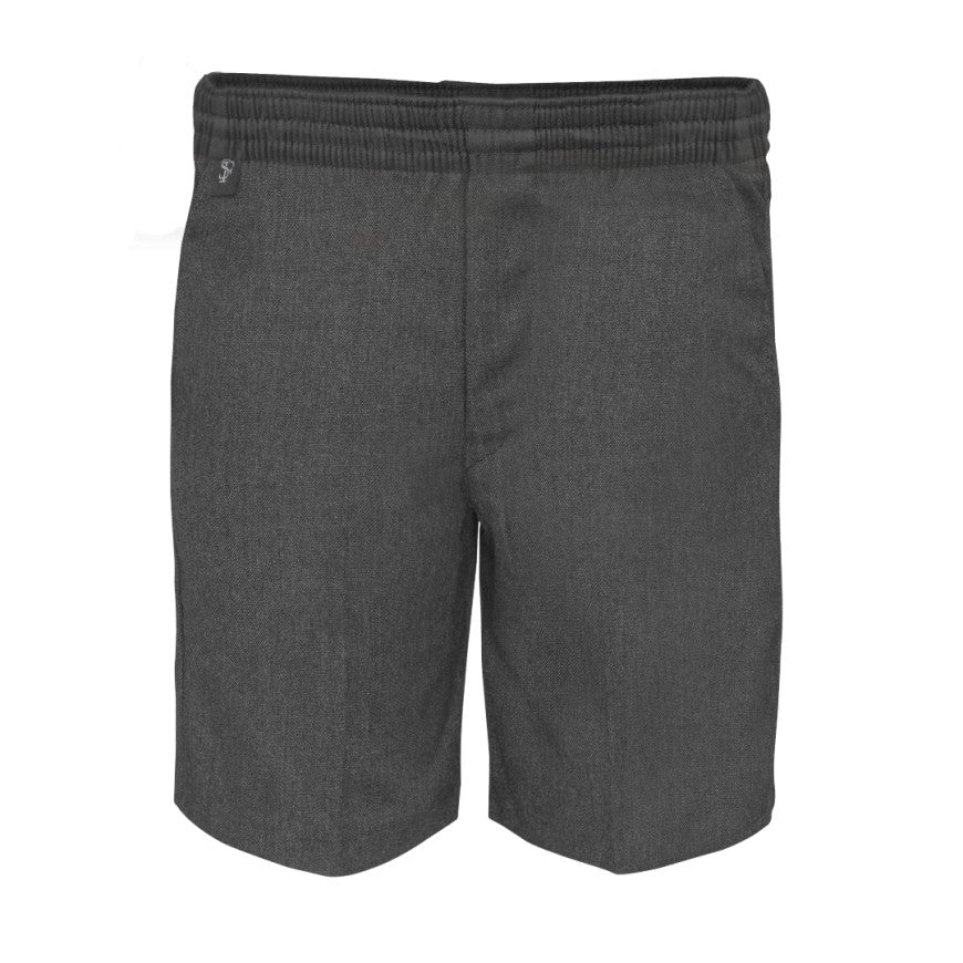 Boys Fully Elasticated Slim Fit Shorts | Grey | Black - Schoolwear Centres | School Uniforms near me