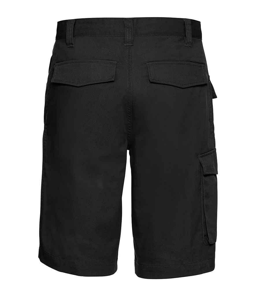 Russell Workwear Poly/Cotton Shorts | Black Shorts Russell style-002m Schoolwear Centres