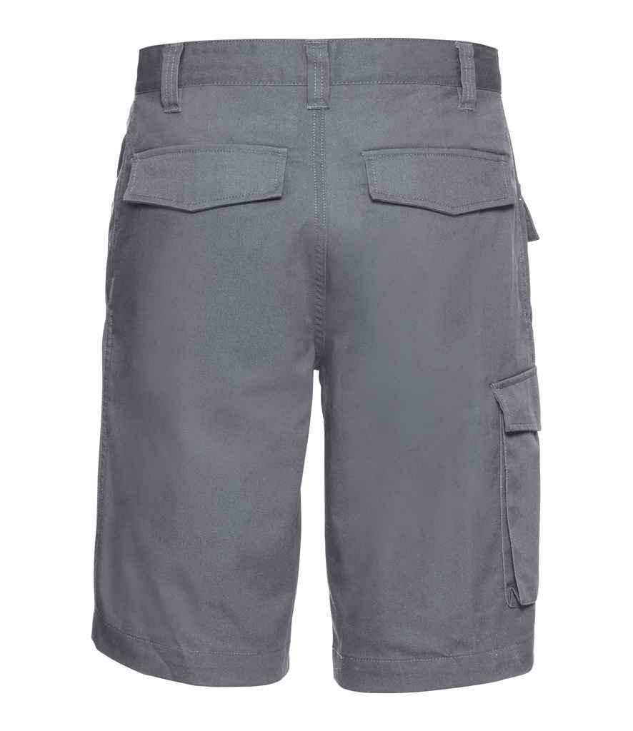 Russell Workwear Poly/Cotton Shorts | Convoy Grey Shorts Russell style-002m Schoolwear Centres