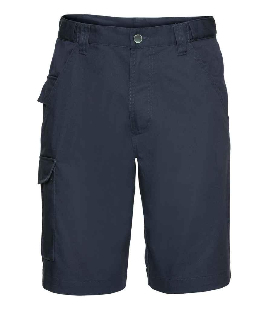 Russell Workwear Poly/Cotton Shorts | French Navy Shorts Russell style-002m Schoolwear Centres