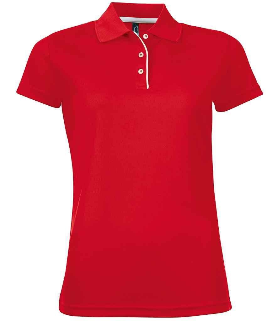 SOL'S Ladies Performer Piqué Polo Shirt | Red Polo SOL'S style-01179 Schoolwear Centres