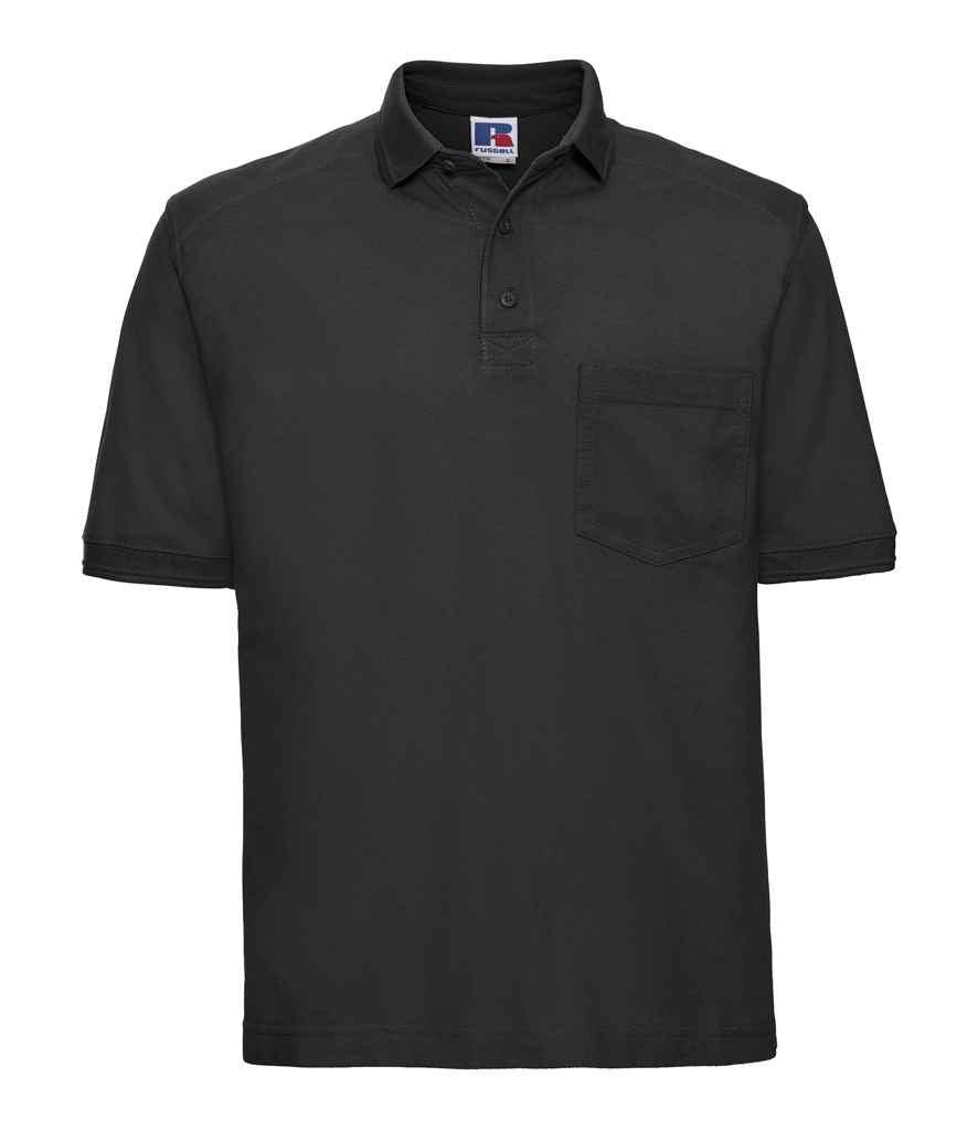 Russell Heavy Duty Piqué Polo Shirt | Black Polo Russell style-011m Schoolwear Centres