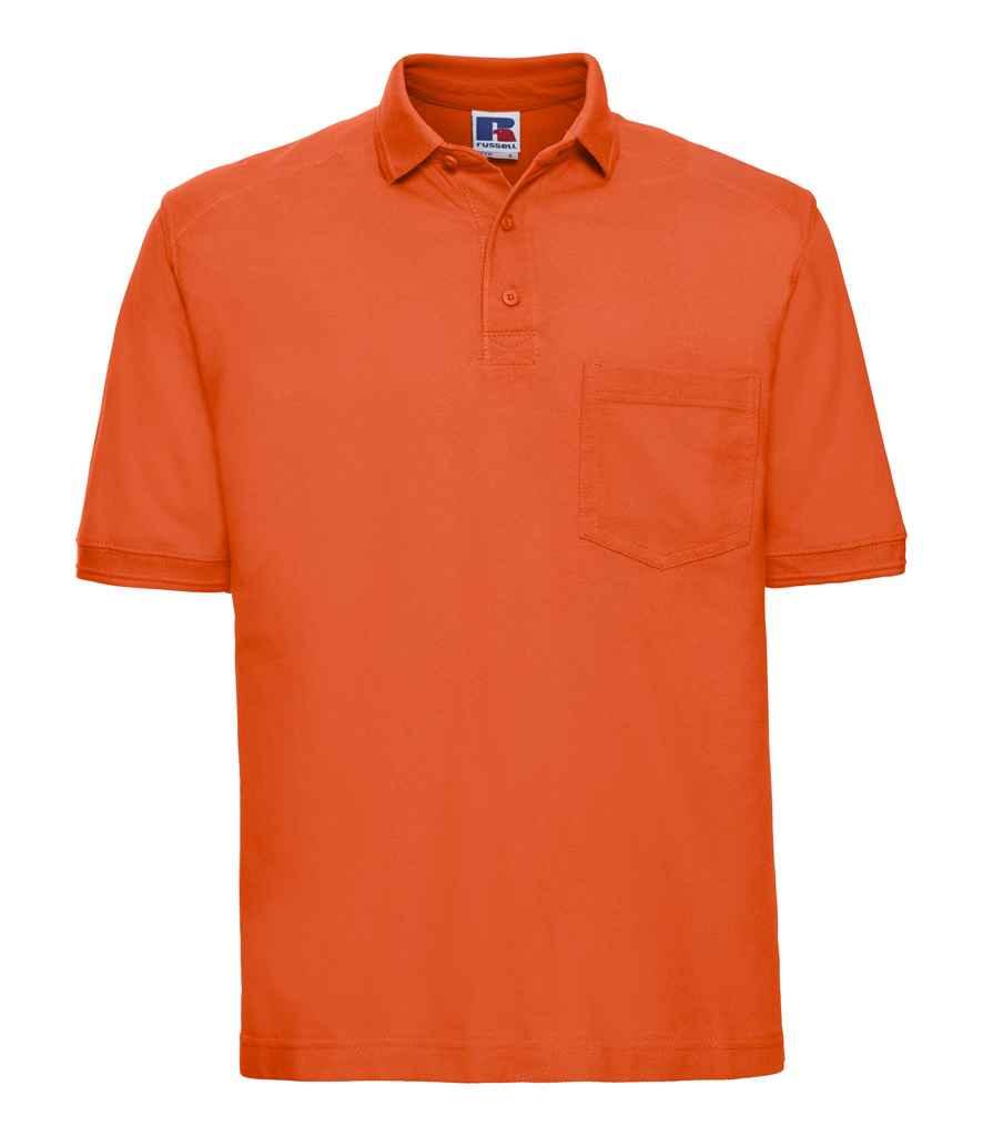 Russell Heavy Duty Piqué Polo Shirt | Orange Polo Russell style-011m Schoolwear Centres