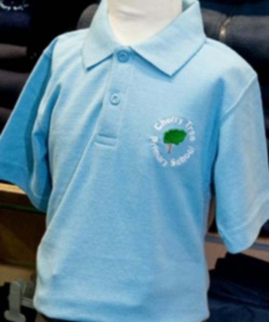 Cherry Tree Primary School - Sky Polo Shirt with School Logo - Schoolwear Centres | School Uniform Centres