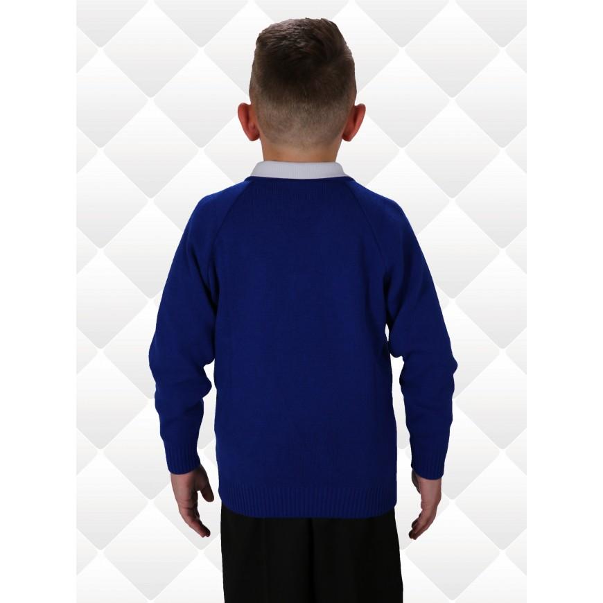 Boys Knitted V-Neck Jumpers in Black | Navy | Grey | Bottle | Maroon | Brown | Red | Royal | Purple - Schoolwear Centres | School Uniform Centres