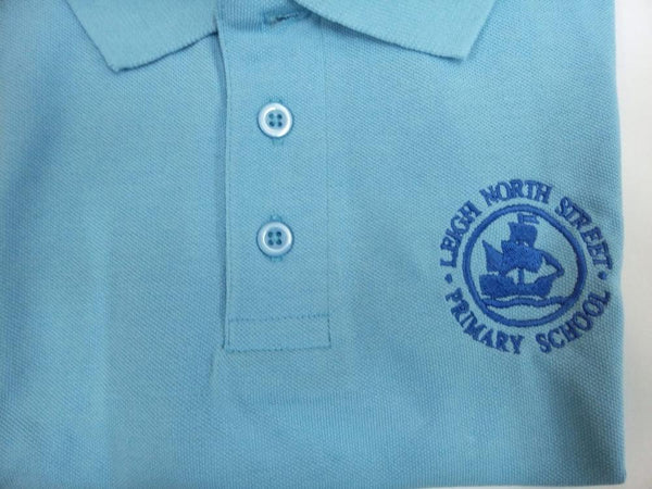 Leigh North Street Primary School - Sky Blue Polo-shirt with School Logo - Schoolwear Centres | School Uniform Centres