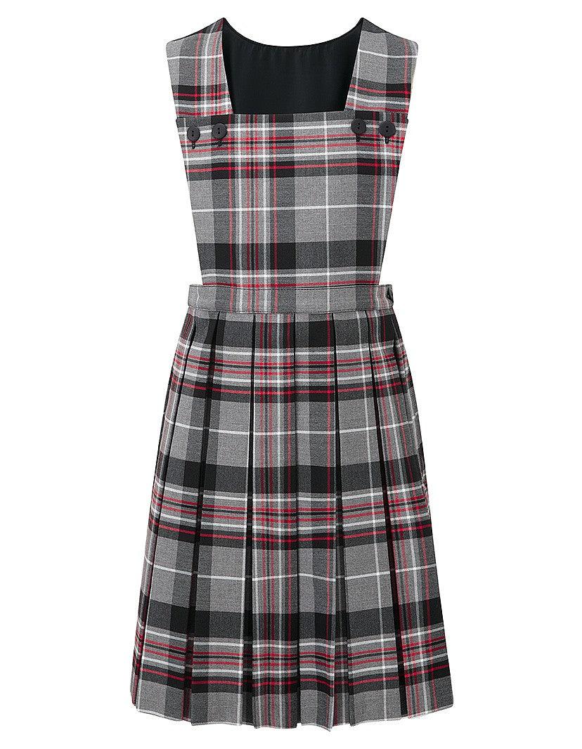 Prestwick Tartan Pinafore | Bottle | Grey | Maroon | Red | Royal Blue - Schoolwear Centres | School Uniform Centres
