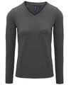 Charcoal - Women's cotton blend v-neck sweater Knitted Jumpers Asquith & Fox Knitwear Schoolwear Centres