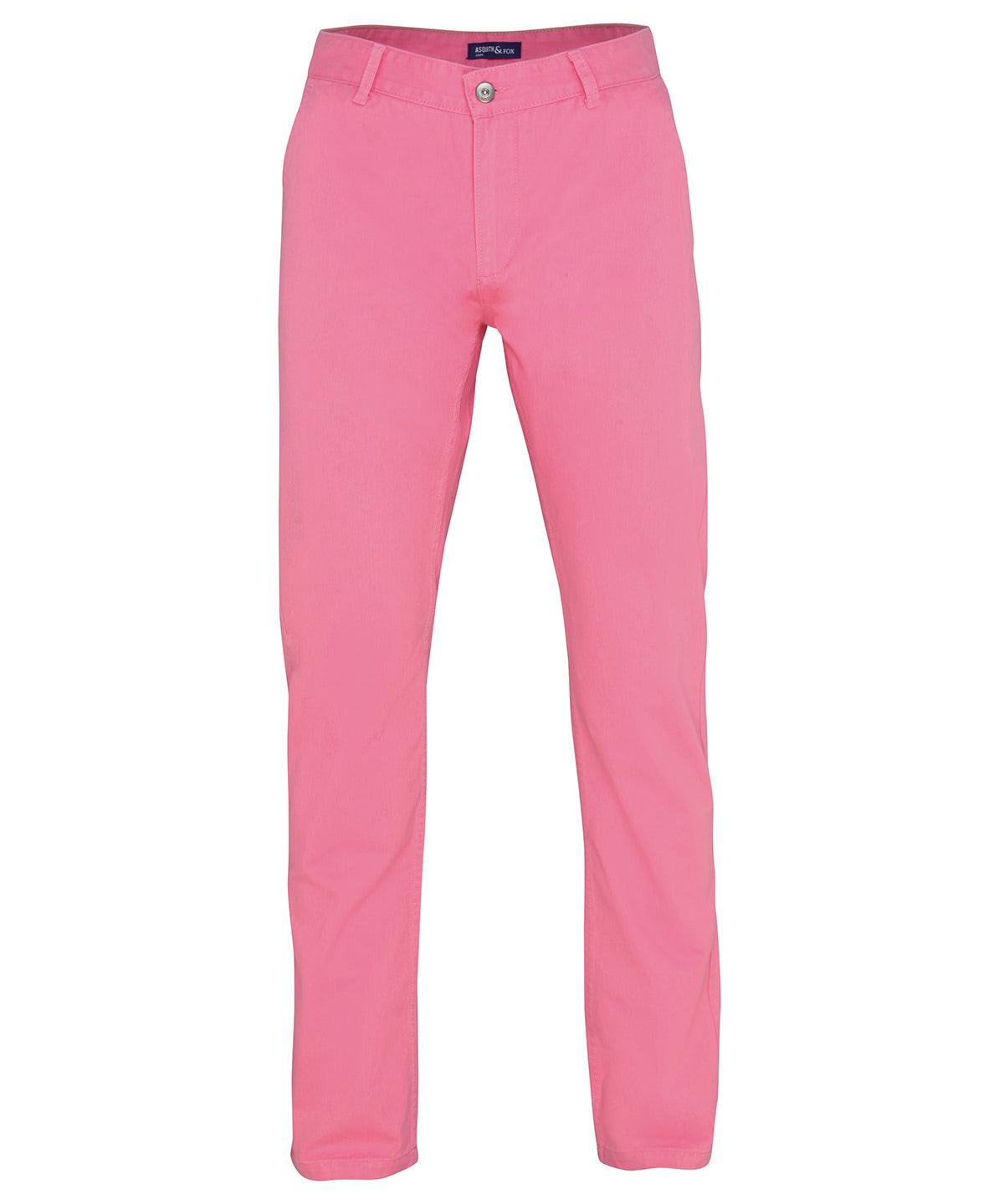 Pink Carnation - Men's chinos Trousers Asquith & Fox Must Haves, Plus Sizes, Raladeal - Recently Added, Tailoring, Trousers & Shorts Schoolwear Centres