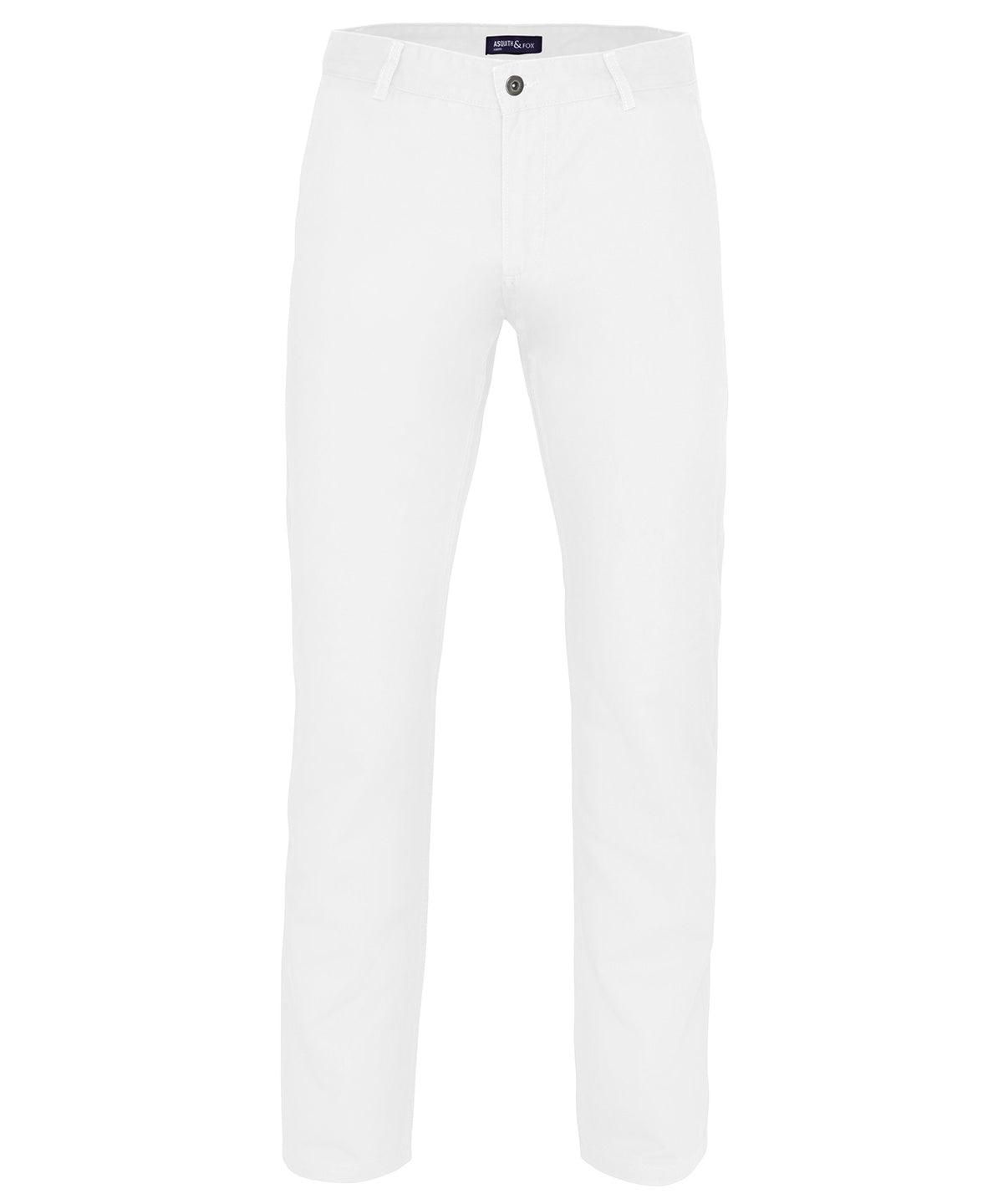 White - Men's chinos Trousers Asquith & Fox Must Haves, Plus Sizes, Raladeal - Recently Added, Tailoring, Trousers & Shorts Schoolwear Centres