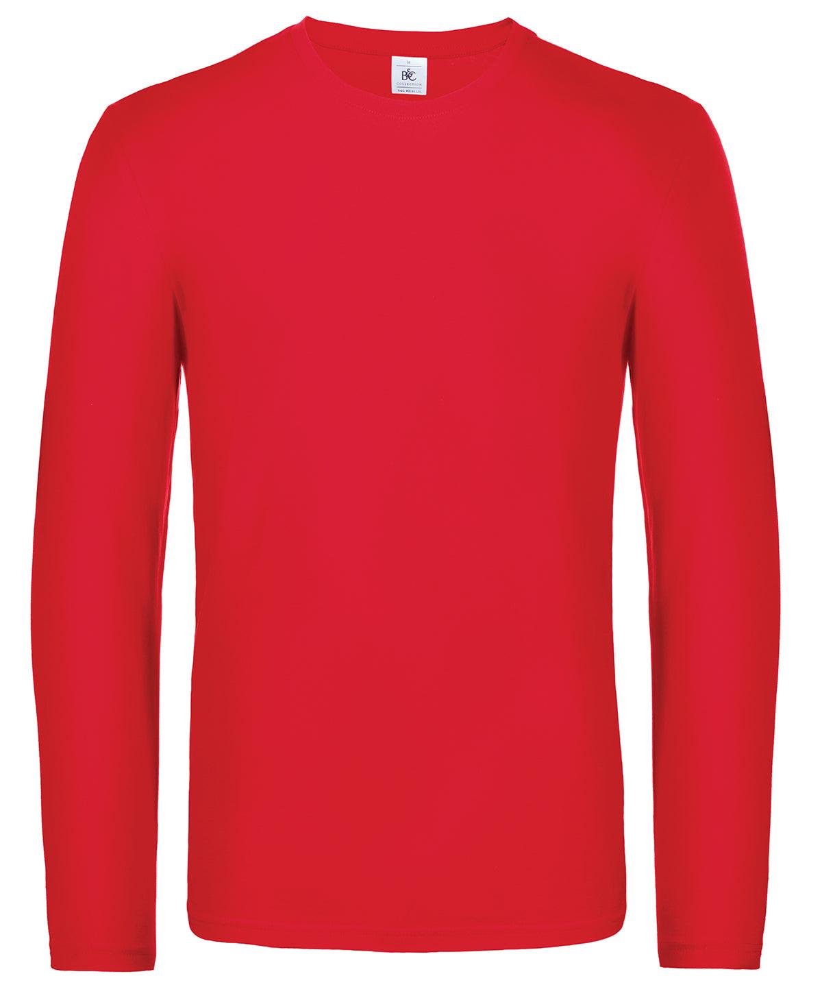 Red - B&C #E190 long sleeve T-Shirts B&C Collection Must Haves, Plus Sizes, T-Shirts & Vests Schoolwear Centres