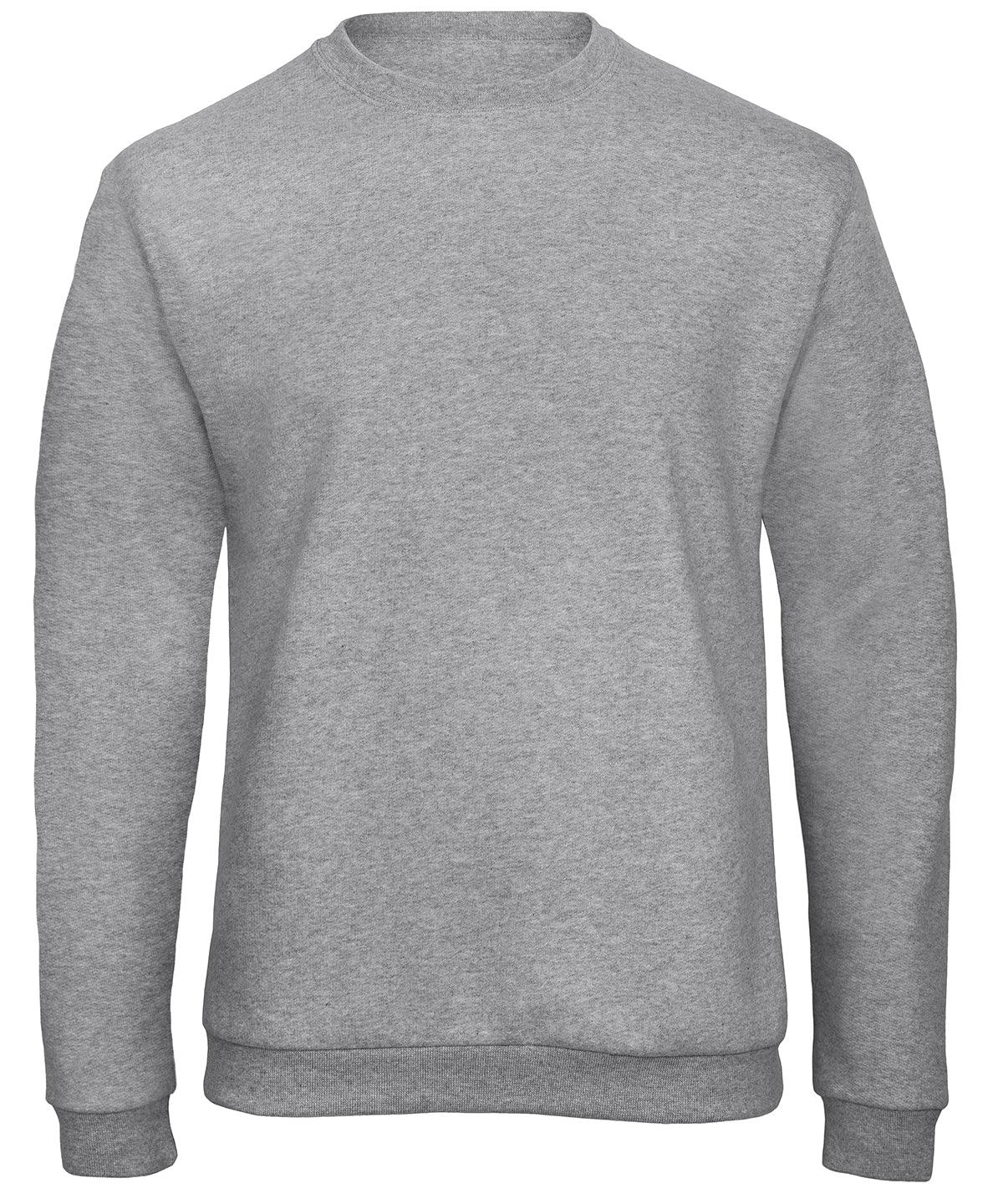 Heather Grey - B&C ID.202 50/50 sweatshirt Sweatshirts B&C Collection Plus Sizes, Rebrandable, Sweatshirts Schoolwear Centres