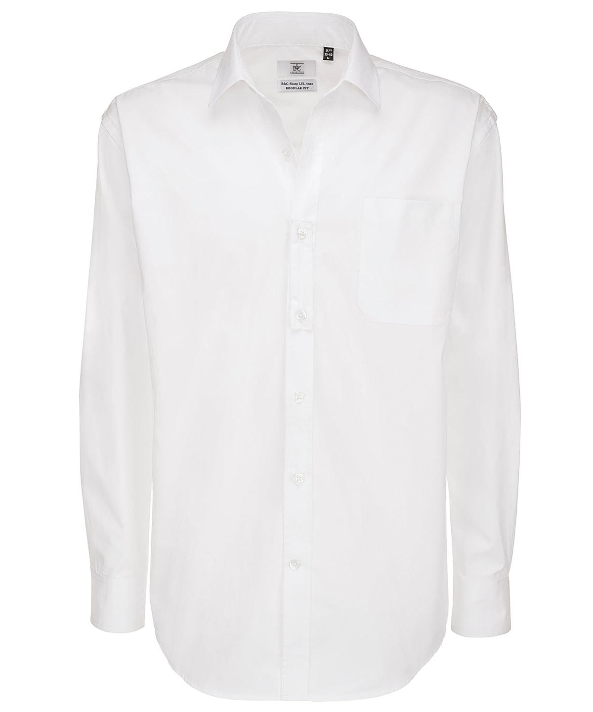 White - B&C Sharp long sleeve /men Shirts B&C Collection Plus Sizes, Raladeal - Recently Added, Shirts & Blouses Schoolwear Centres
