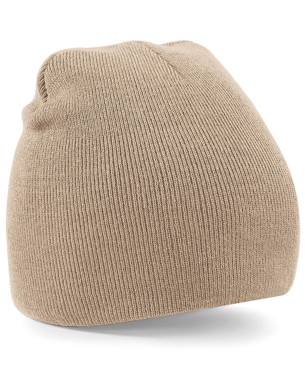 Stone - Two-tone pull-on beanie Hats Beechfield Headwear, Knitwear, Must Haves, Winter Essentials Schoolwear Centres