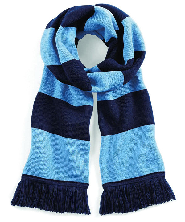 French Navy/Sky Blue - Stadium scarf Scarves Beechfield Gifting & Accessories, Winter Essentials Schoolwear Centres