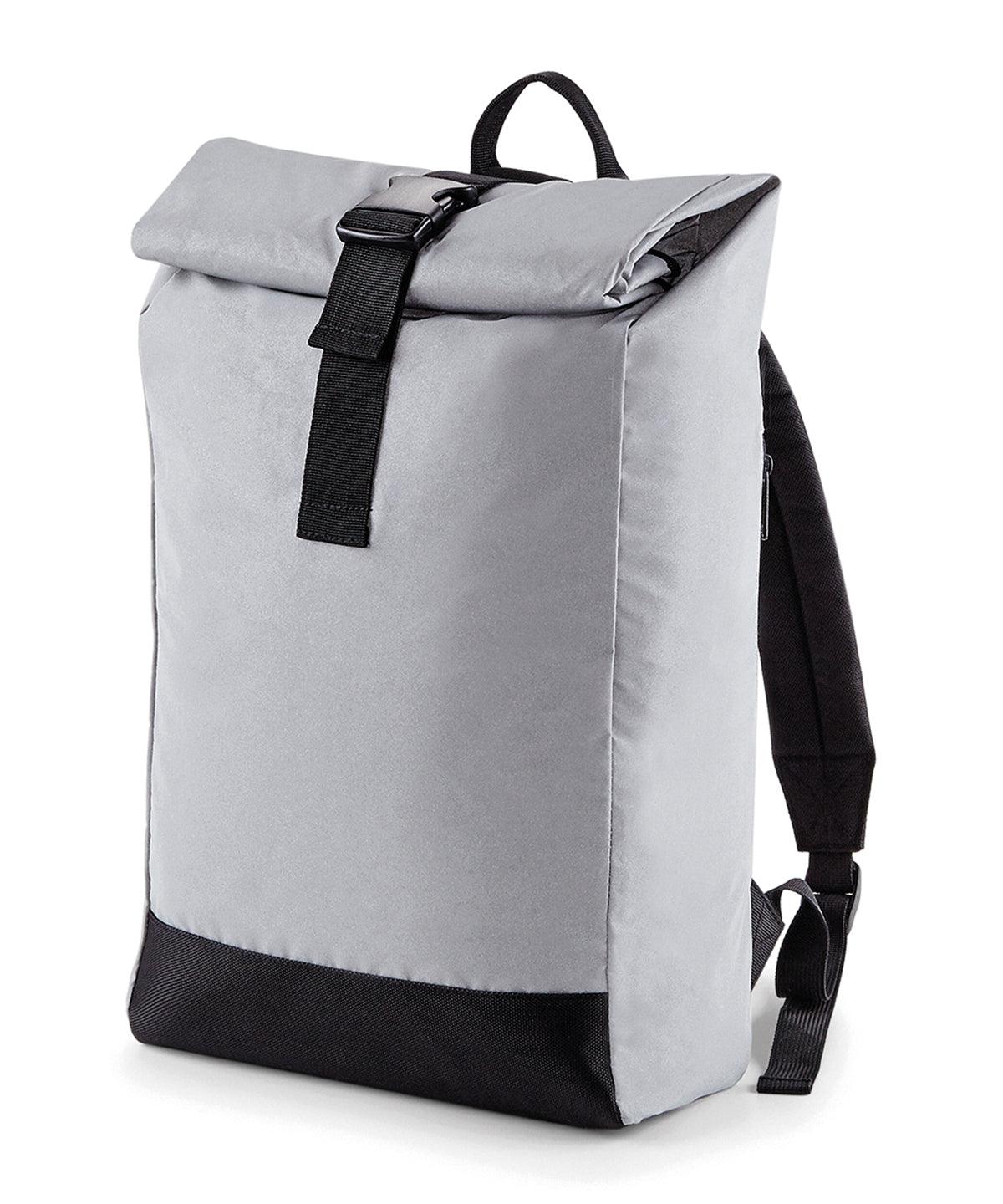 Silver Reflective - Reflective roll-top backpack Bags Bagbase Bags & Luggage, Rebrandable Schoolwear Centres