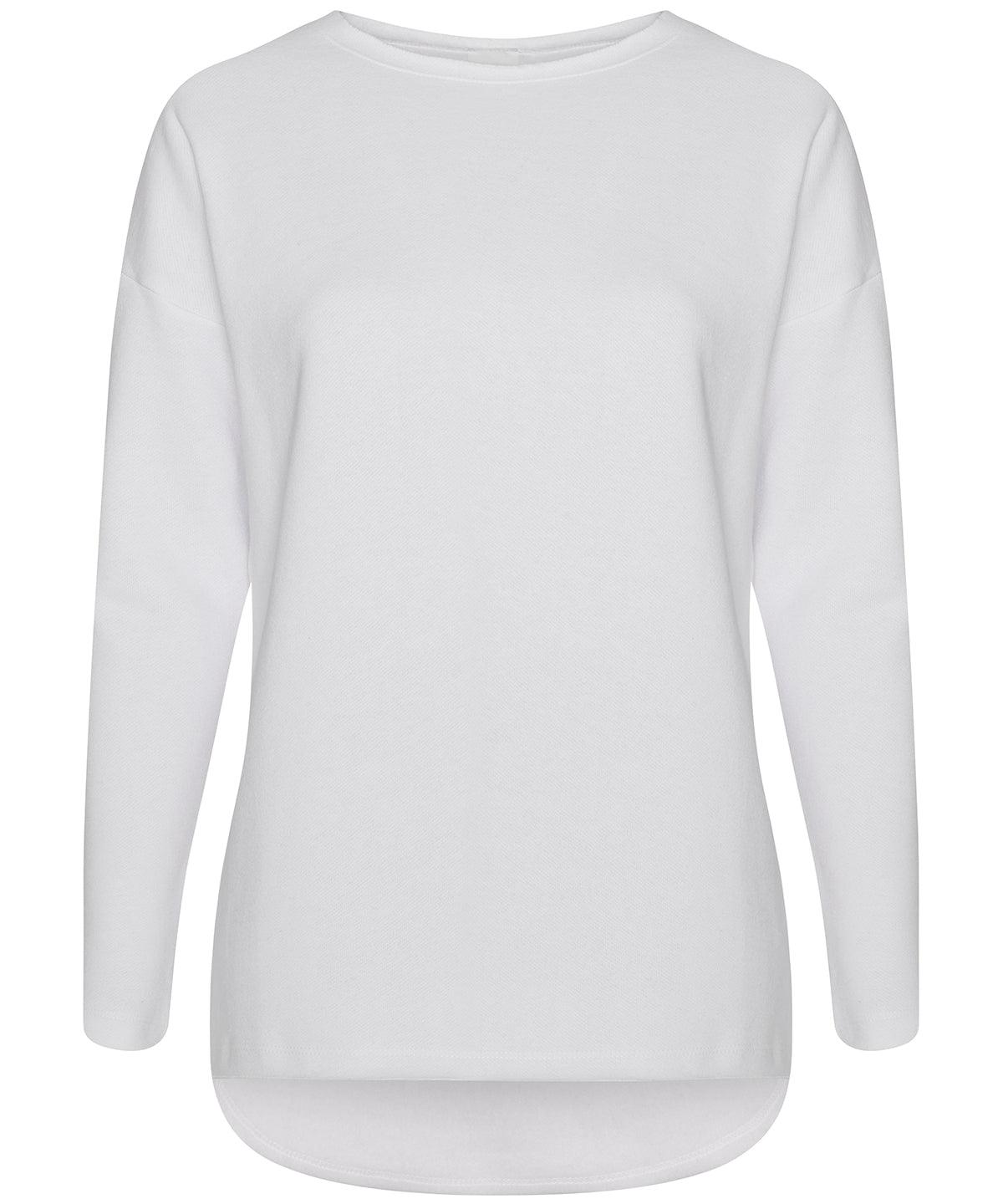 White - Gals oversized sweatshirt Sweatshirts Comfy Co Lounge & Underwear, Sale, Sweatshirts Schoolwear Centres