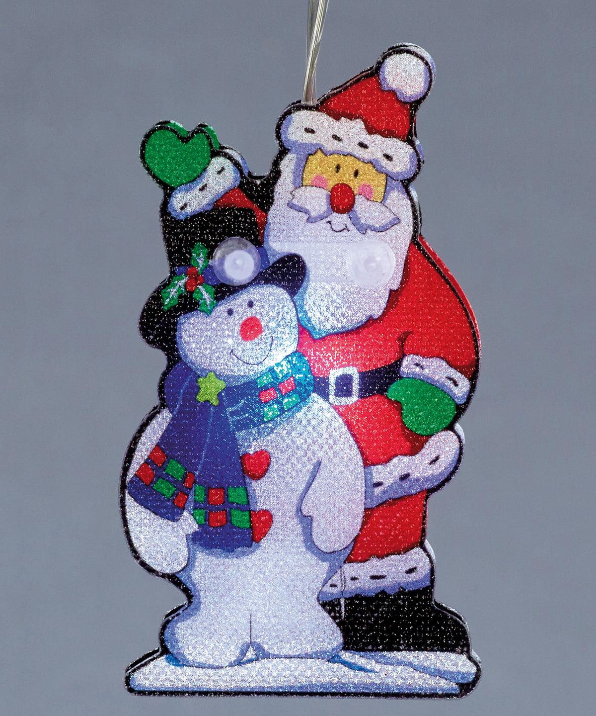 Multi Colour - 10 battery operated Santa and snowman lights Christmas Lighting The Christmas Shop Christmas Schoolwear Centres
