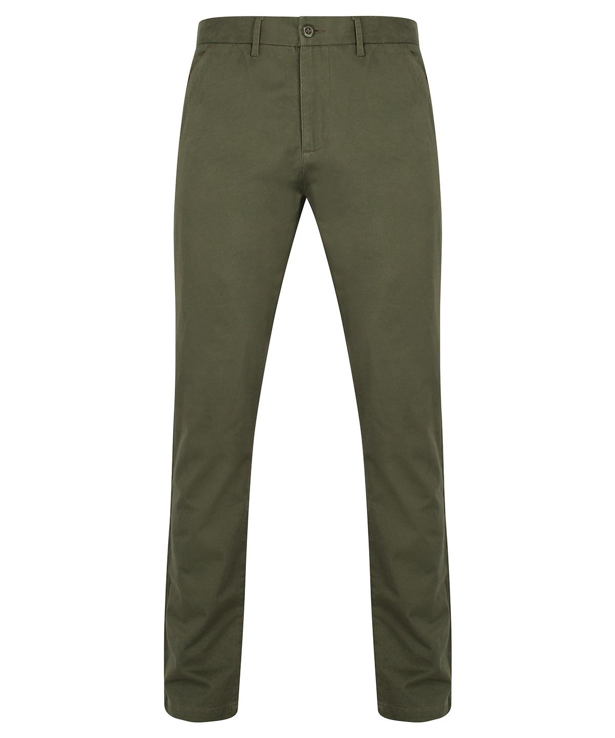 Khaki - Stretch chinos Trousers Front Row Must Haves, Plus Sizes, Raladeal - Recently Added, Rebrandable, Sale, Trousers & Shorts, Workwear Schoolwear Centres