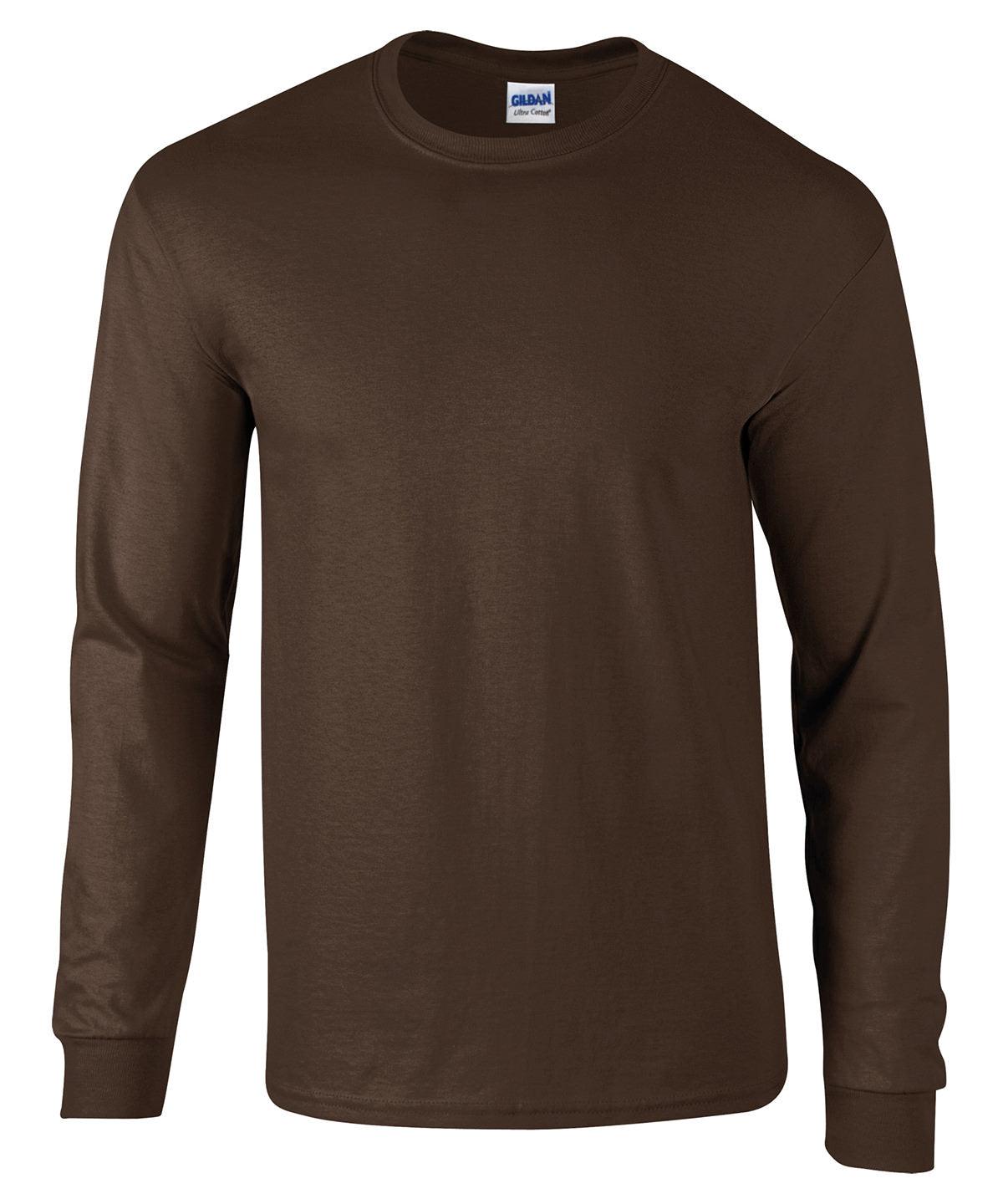 Dark Chocolate - Ultra Cotton™ adult long sleeve t-shirt T-Shirts Gildan Merch, Must Haves, T-Shirts & Vests Schoolwear Centres