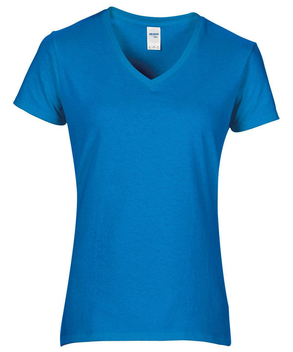 Sapphire - Women's Premium Cotton® v-neck t-shirt T-Shirts Gildan Raladeal - Recently Added, T-Shirts & Vests, Women's Fashion Schoolwear Centres