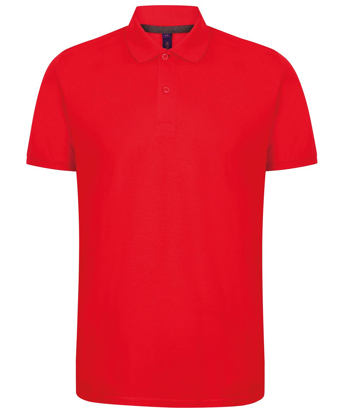 Red - Micro-fine piqué polo shirt Polos Henbury Must Haves, Plus Sizes, Polos & Casual, Raladeal - Recently Added, Rebrandable Schoolwear Centres