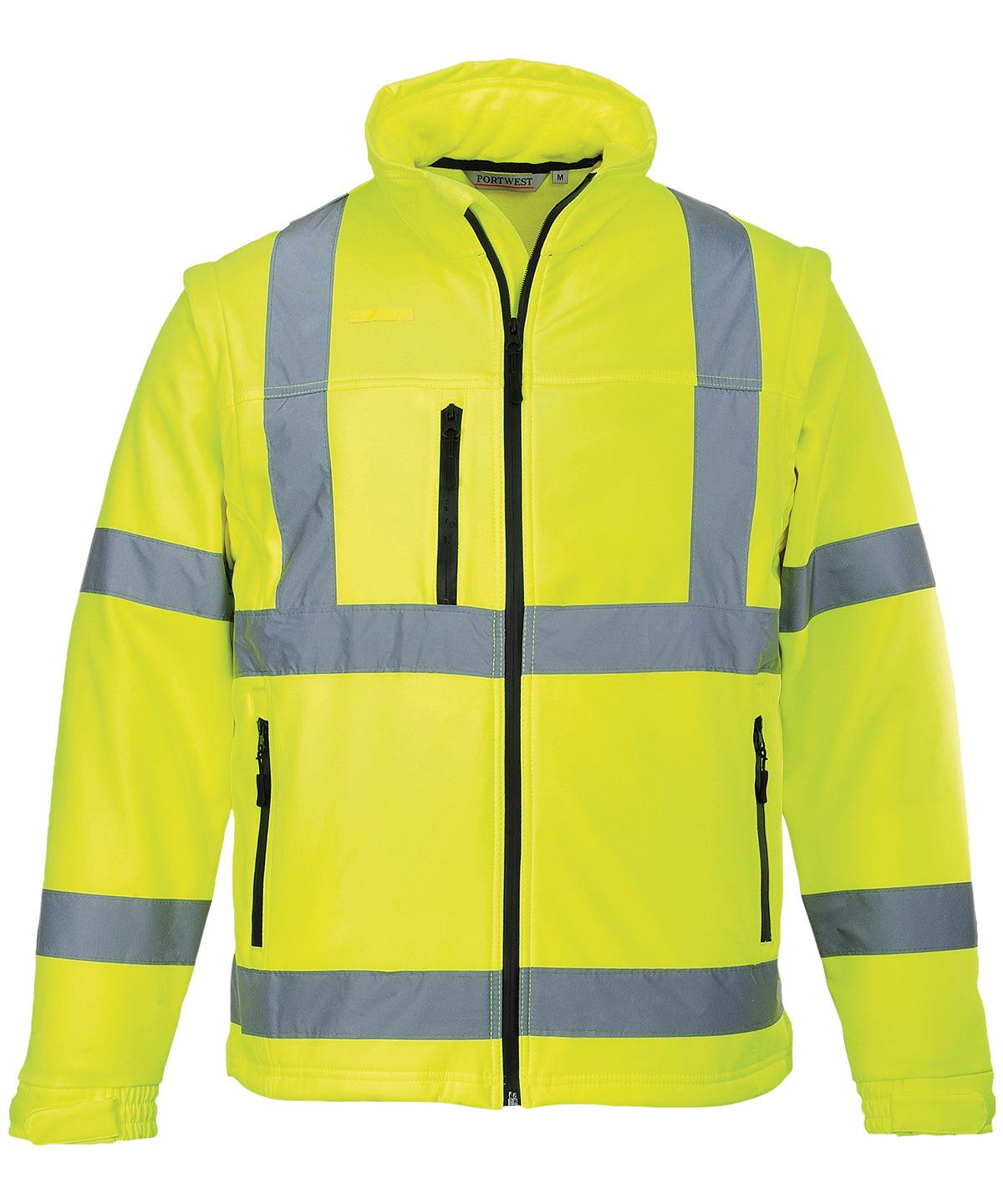 Yellow - Hi-vis softshell jacket (3L) (S428) Jackets Portwest Jackets & Coats, Plus Sizes, Safetywear, Softshells, Workwear Schoolwear Centres