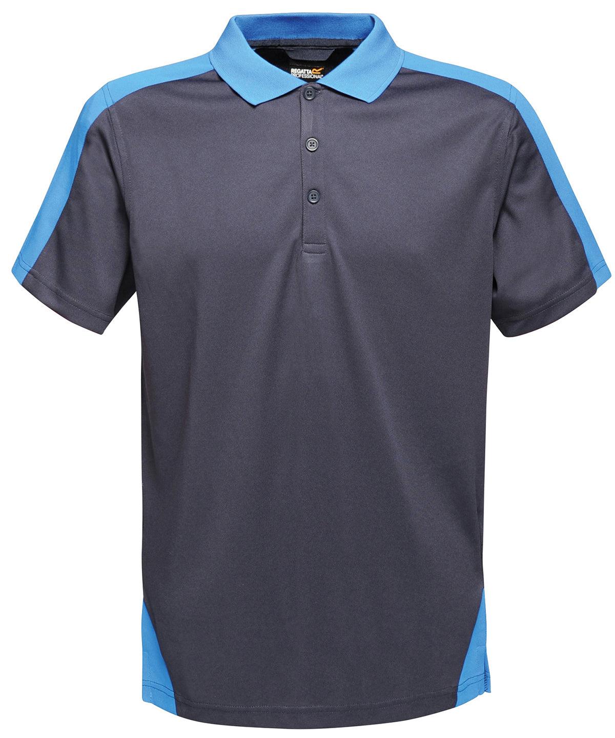 Navy/New Royal - Contrast wicking polo Polos Regatta Contrast Polos & Casual Schoolwear Centres