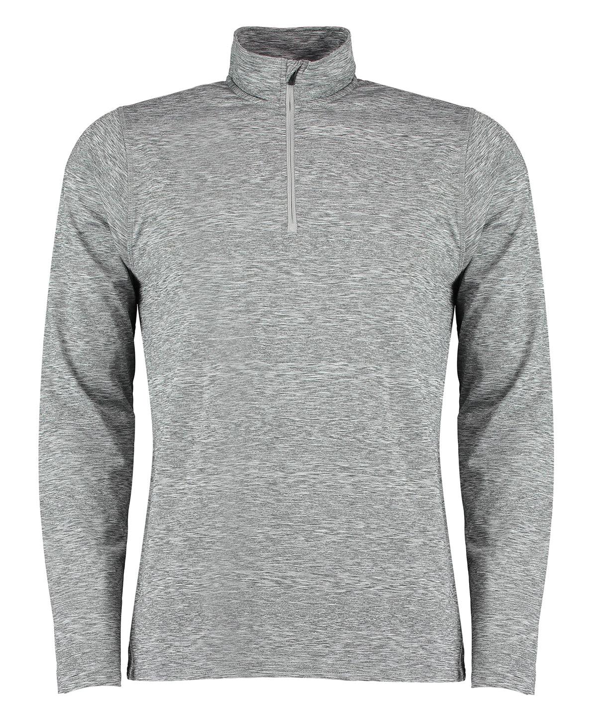 Grey Heather - Hyper mid-layer ¼ zip Rhino skin performance top Sports Overtops Rhino Activewear & Performance, Gymwear, Outdoor Sports, Sports & Leisure Schoolwear Centres