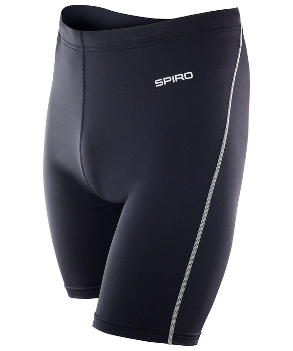 Black - Spiro base bodyfit shorts Baselayers Spiro Baselayers, Sports & Leisure Schoolwear Centres