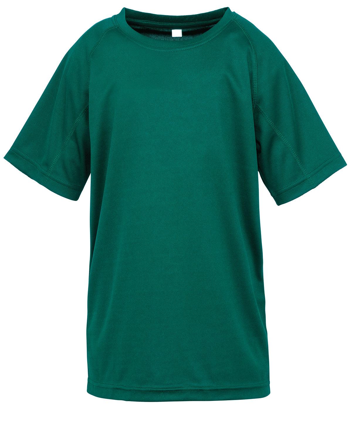 Bottle Green - Junior performance aircool tee T-Shirts Spiro Activewear & Performance, Athleisurewear, Rebrandable, Sports & Leisure, T-Shirts & Vests Schoolwear Centres