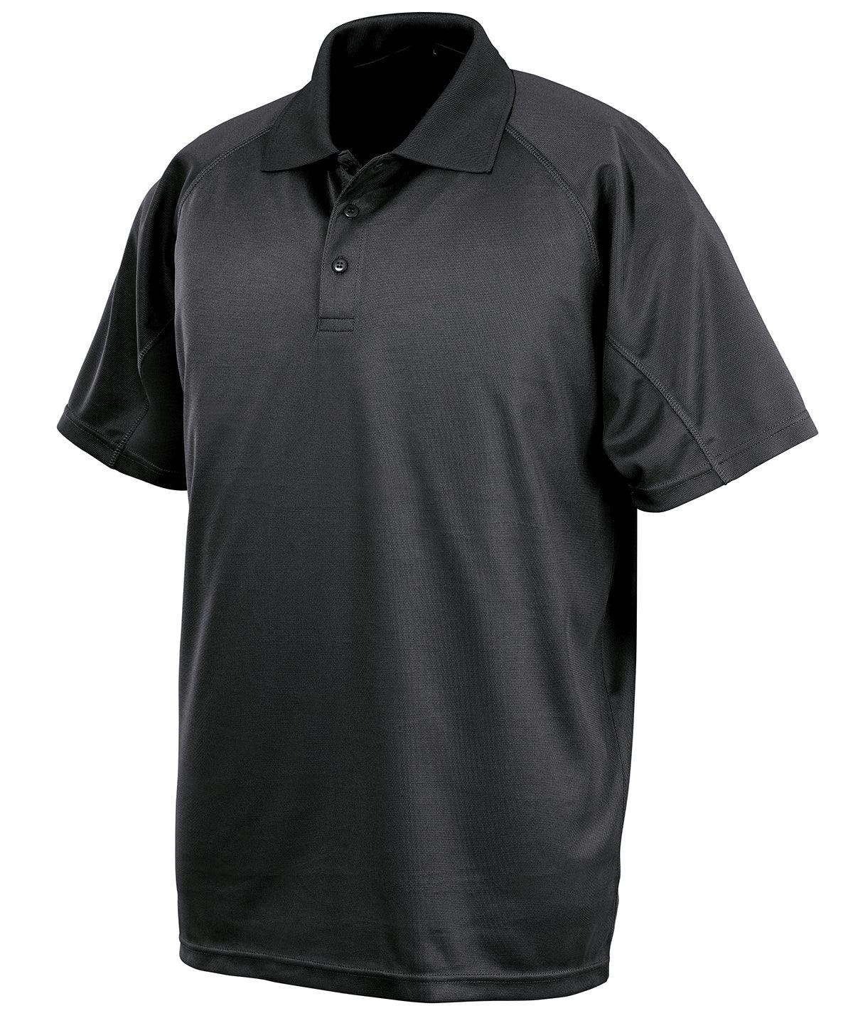 Black* - Performance Aircool polo shirt Polos Spiro Activewear & Performance, Athleisurewear, Plus Sizes, Polos & Casual, Rebrandable, Sports & Leisure Schoolwear Centres