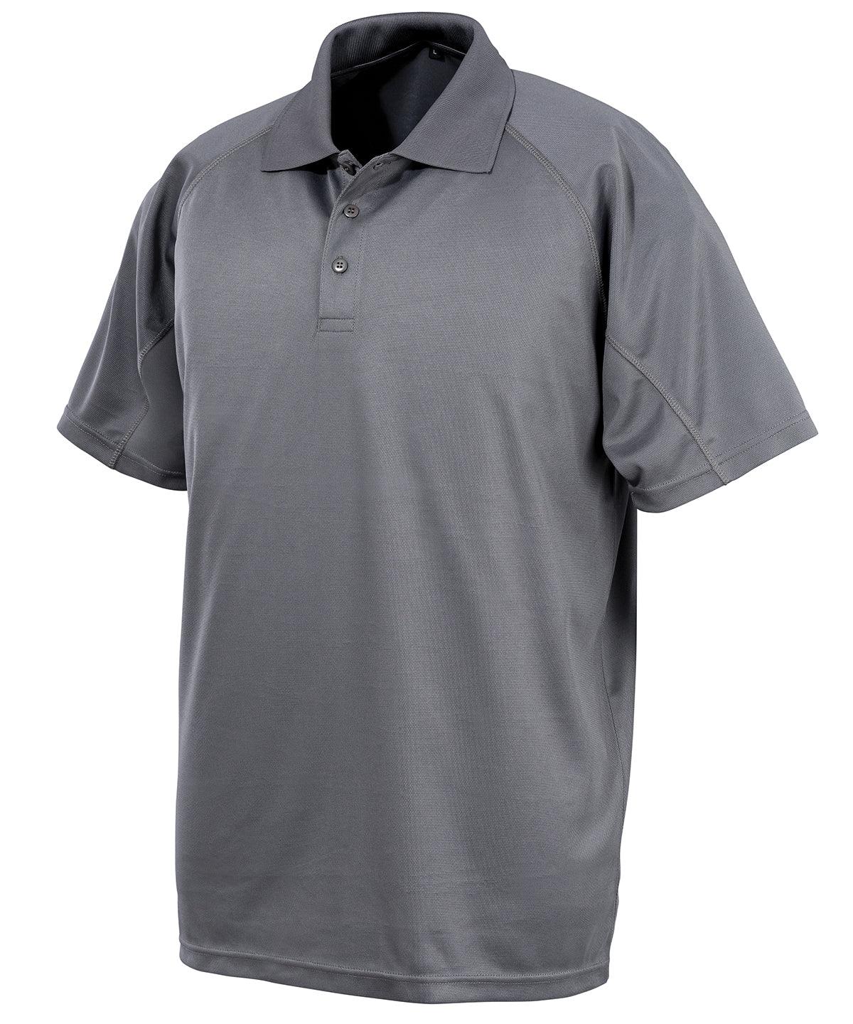 Grey - Performance Aircool polo shirt Polos Spiro Activewear & Performance, Athleisurewear, Plus Sizes, Polos & Casual, Rebrandable, Sports & Leisure Schoolwear Centres