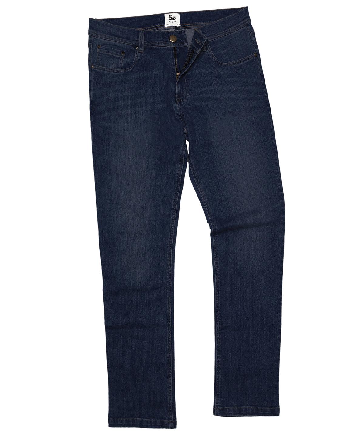 Dark Blue Wash - Leo straight jeans Trousers AWDis So Denim Denim, Must Haves, Rebrandable, Trousers & Shorts Schoolwear Centres