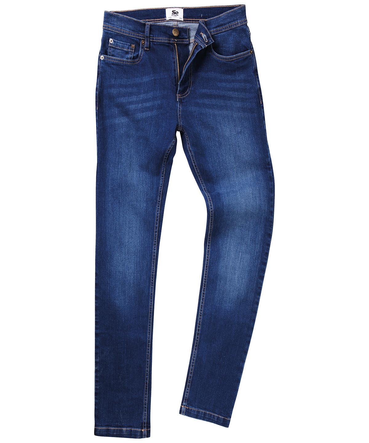 Dark Blue Wash - Max slim jeans Trousers AWDis So Denim Denim, Must Haves, Rebrandable, Trousers & Shorts Schoolwear Centres