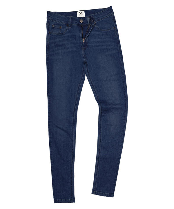 Dark Blue Wash* - Women's Lara skinny jeans Trousers AWDis So Denim Denim, Must Haves, Rebrandable, Trousers & Shorts, Women's Fashion Schoolwear Centres