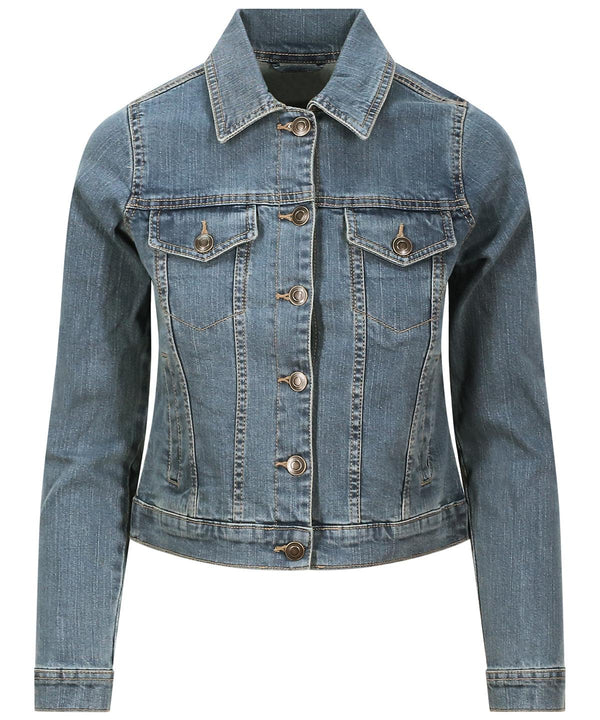 Light Blue Wash - Women's Olivia denim jacket Jackets AWDis So Denim Cropped, Denim, Jackets & Coats, Streetwear Schoolwear Centres