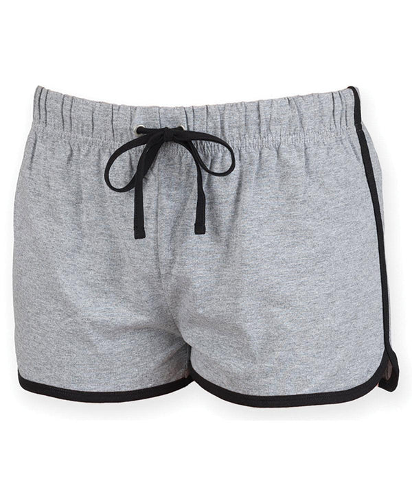 Heather Grey/Black - Women's retro shorts Shorts SF Joggers, Must Haves, Women's Fashion Schoolwear Centres