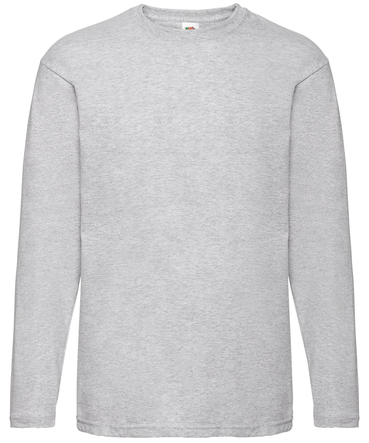 Heather Grey* - Valueweight long sleeve T T-Shirts Fruit of the Loom Must Haves, T-Shirts & Vests Schoolwear Centres